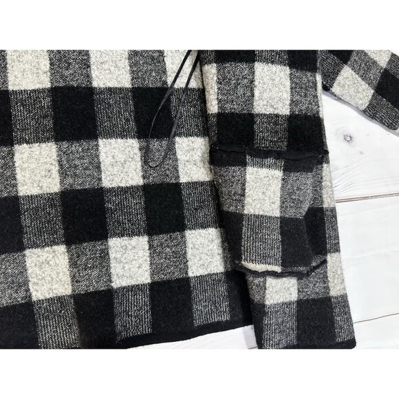 Lauren Ralph Lauren Women Buffalo Plaid Black White Wool Cardigan Size Small - Picture 5 of 8